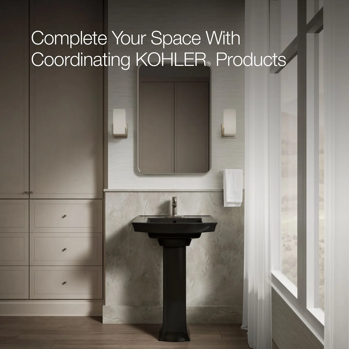 KOHLER K-2358-4 Archer 24" rectangular pedestal bathroom sink - Image 19