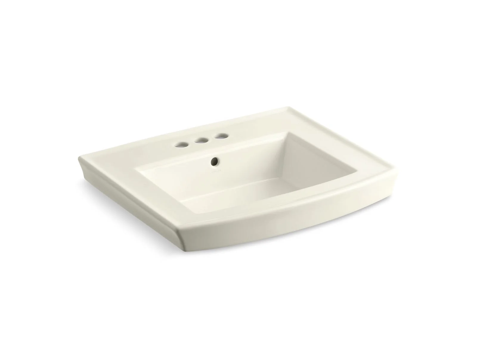 KOHLER K-2358-4 Archer 24" rectangular pedestal bathroom sink - Image 4