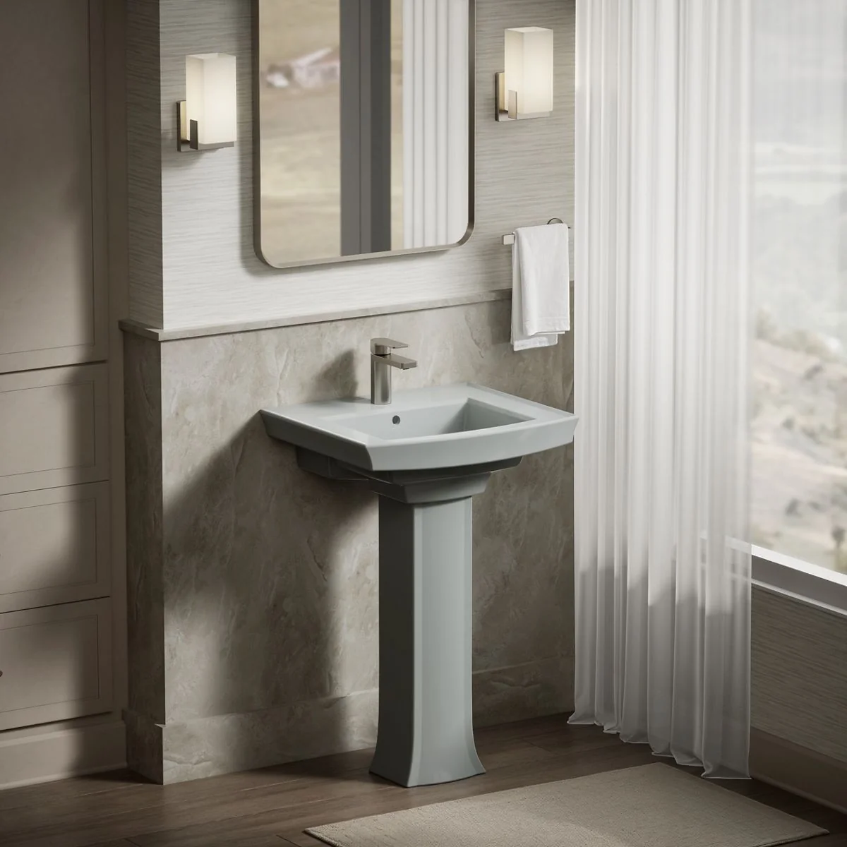 KOHLER K-2358-1 Archer 24" rectangular pedestal bathroom sink - Image 13