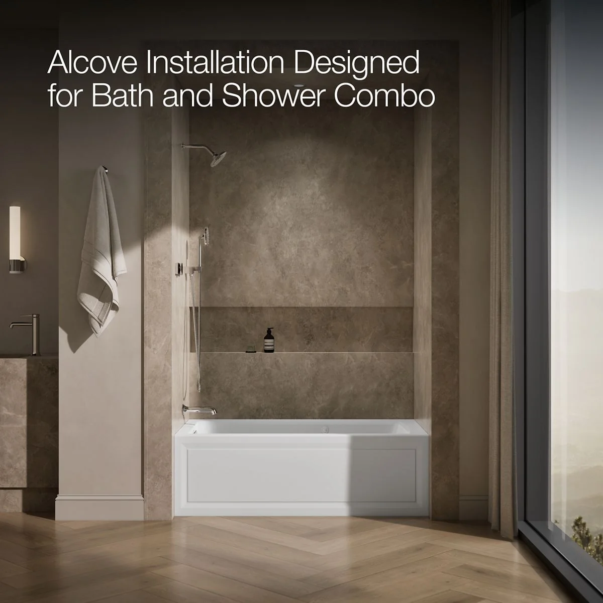 KOHLER K-1947-XGHLA Archer 60" x 30" alcove Heated BubbleMassage air bath and whirlpool, left drain - Image 8