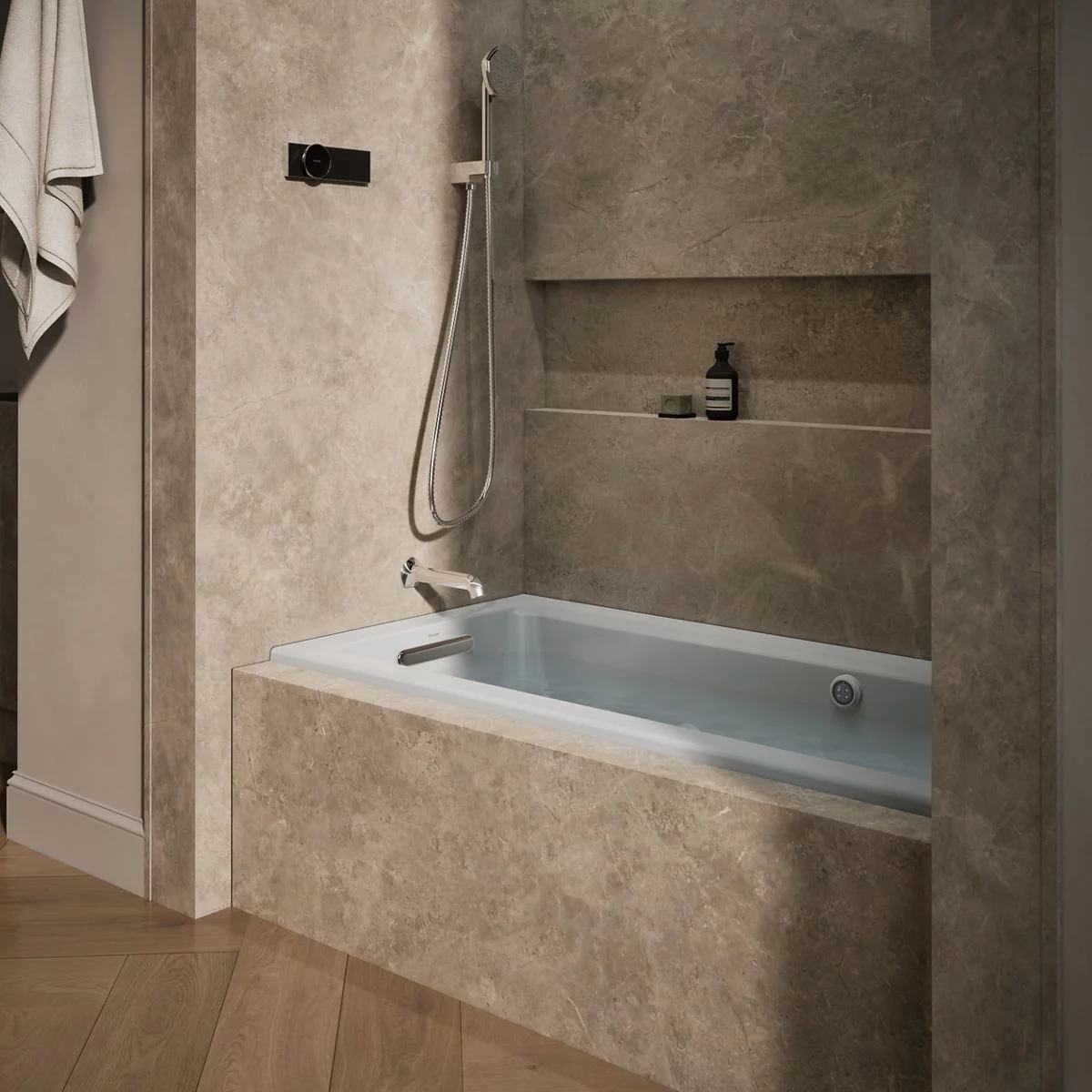 KOHLER K-1947-LW Archer 60" x 30" alcove whirlpool bath with Bask heated surface, left drain - Image 19