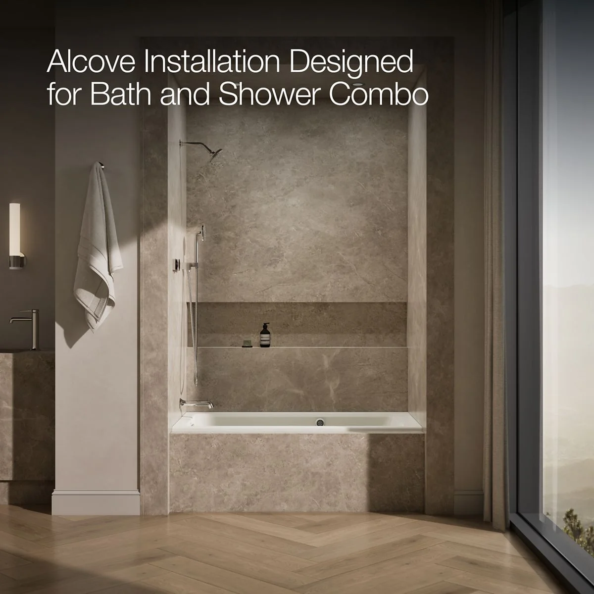 KOHLER K-1947-LW Archer 60" x 30" alcove whirlpool bath with Bask heated surface, left drain - Image 23