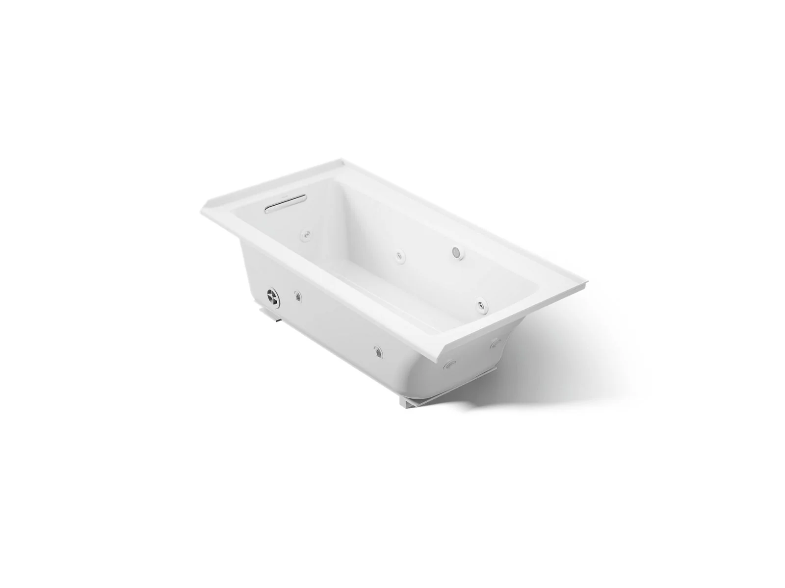 KOHLER K-1947-LW Archer 60" x 30" alcove whirlpool bath with Bask heated surface, left drain - Image 7