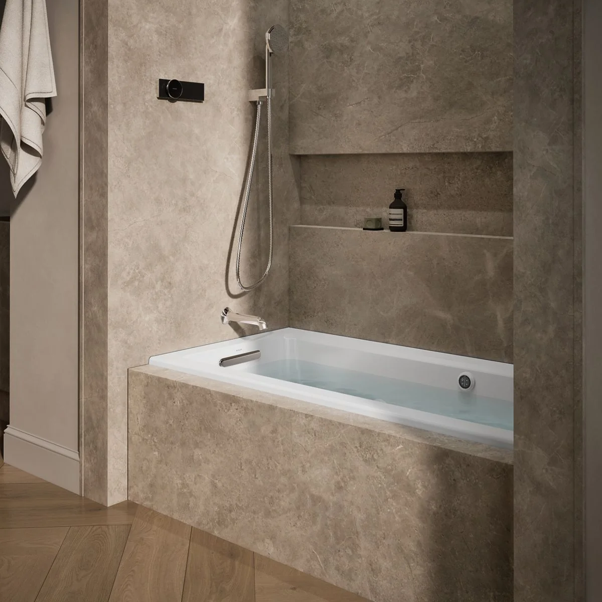 KOHLER K-1947-LW Archer 60" x 30" alcove whirlpool bath with Bask heated surface, left drain - Image 9