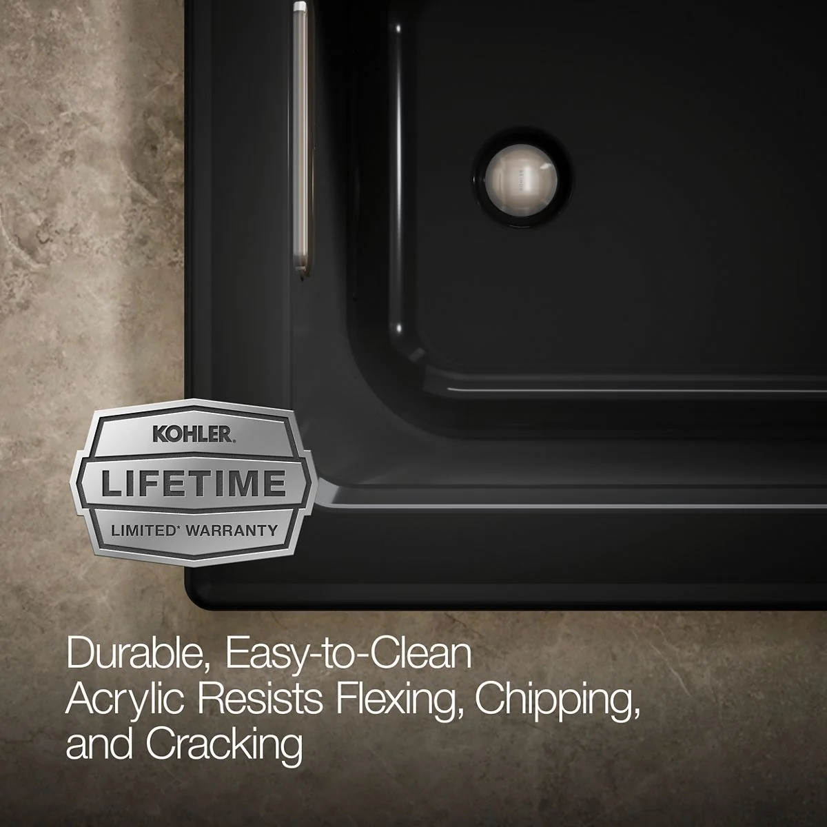 KOHLER K-1947-GHW Archer 60" x 30" drop-in Heated BubbleMassage air bath with Bask heated surface - Image 26