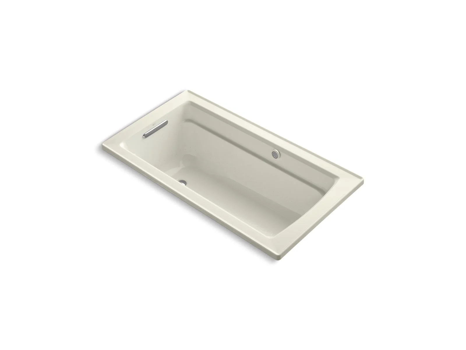 KOHLER K-1122-GHW Archer 60" x 32" drop-in Heated BubbleMassage air bath with Bask heated surface - Image 5