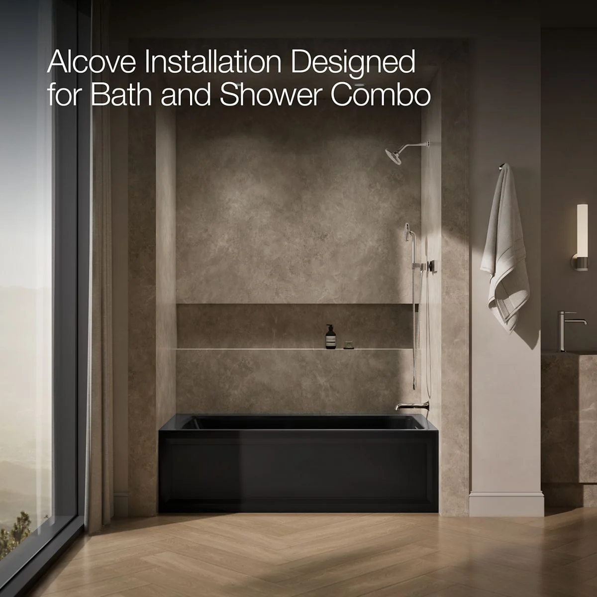 KOHLER K-1949-GHRA Archer 66" x 32" alcove Heated BubbleMassage air bath, right drain - Image 14
