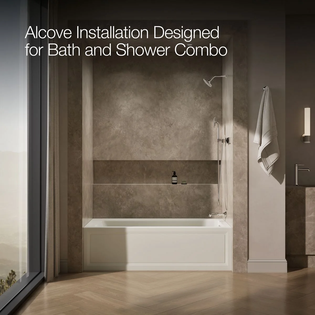 KOHLER K-1949-GHRA Archer 66" x 32" alcove Heated BubbleMassage air bath, right drain - Image 23