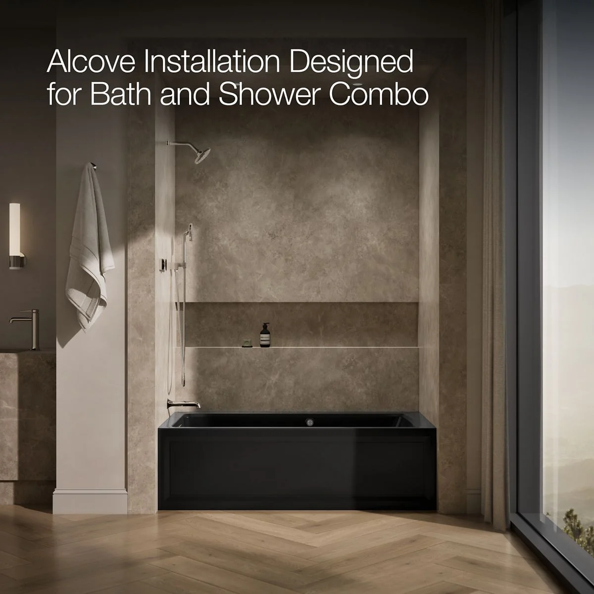 KOHLER K-1949-LAW Archer 66" x 32" alcove whirlpool bath with Bask heated surface, left drain - Image 14