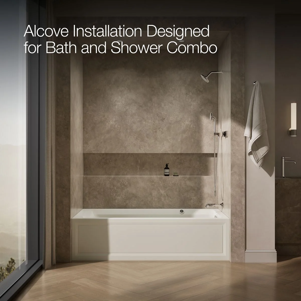 KOHLER K-1124-RAW Archer 72" x 36" alcove whirlpool bath with Bask heated surface, right drain - Image 18