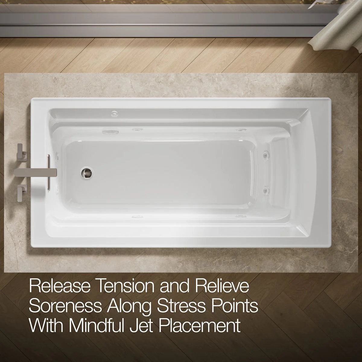 KOHLER K-1124 Archer 72" x 36" drop-in whirlpool bath - Image 10