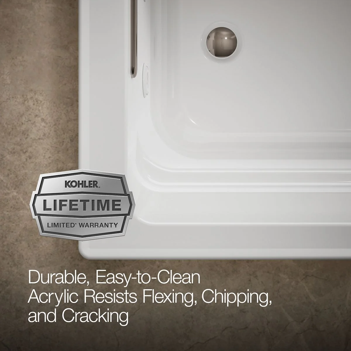 KOHLER K-1124 Archer 72" x 36" drop-in whirlpool bath - Image 11