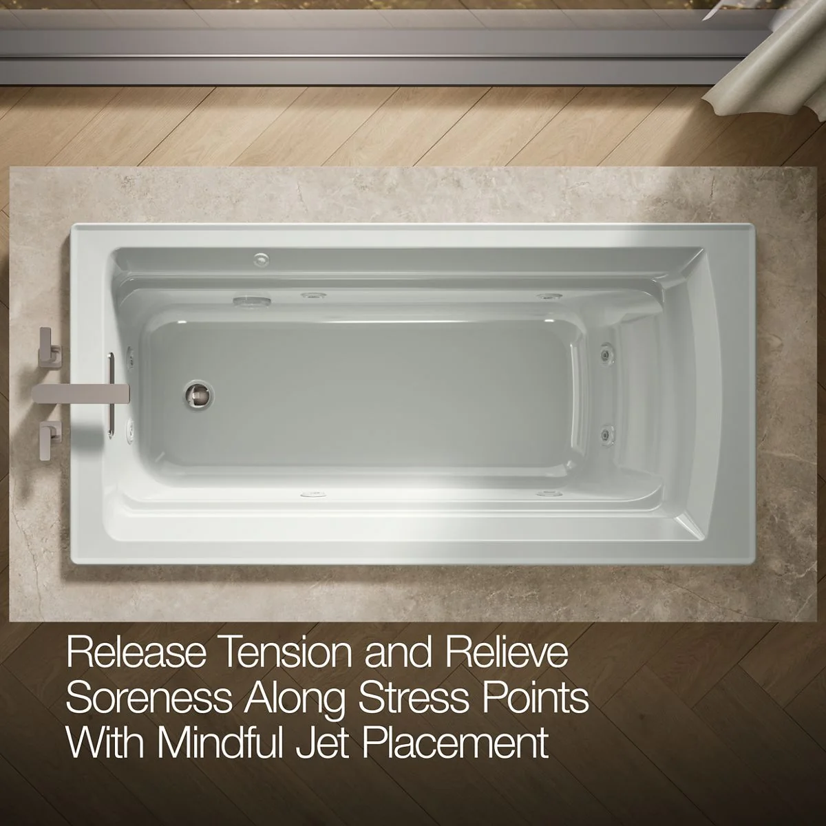 KOHLER K-1124 Archer 72" x 36" drop-in whirlpool bath - Image 21