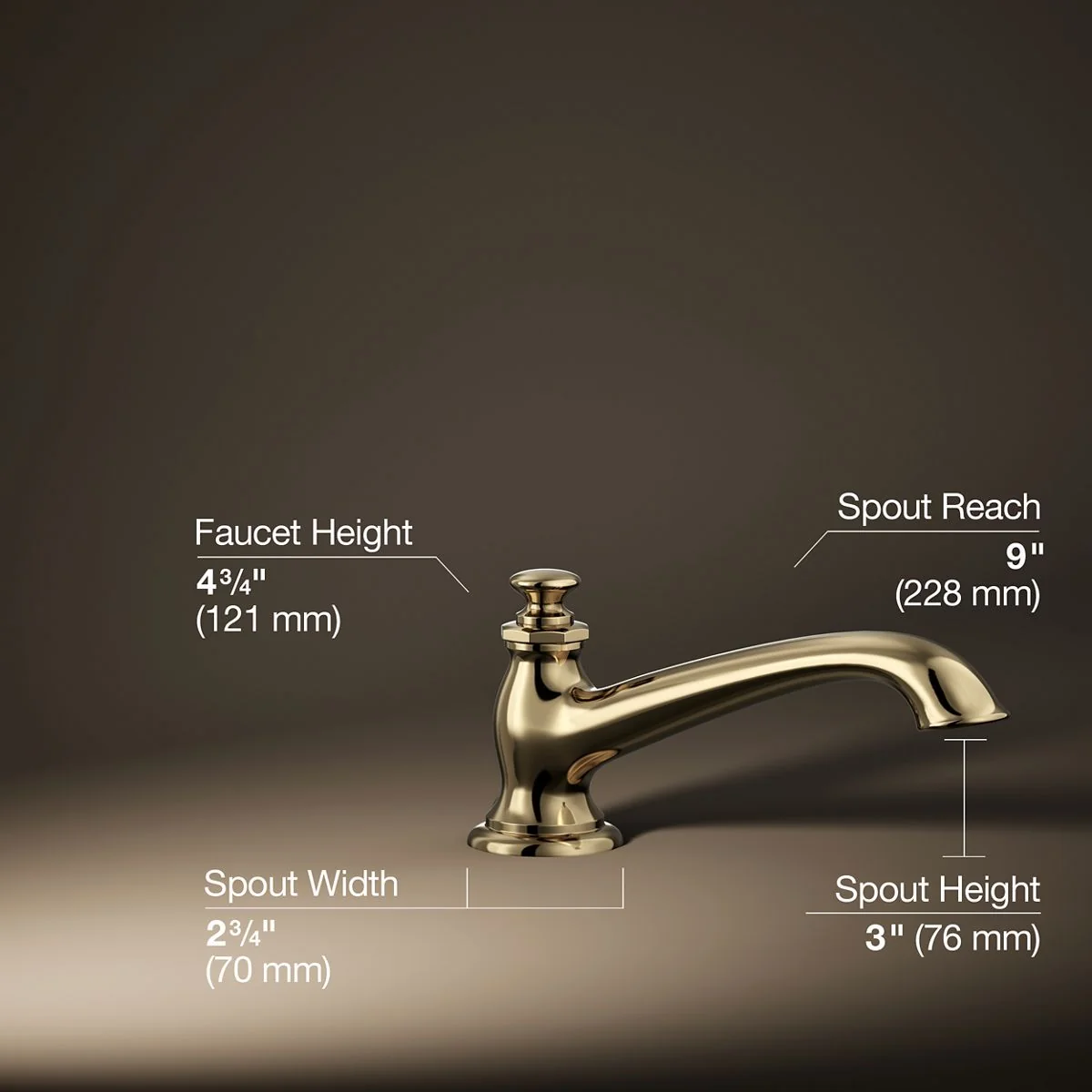 KOHLER K-72777 Artifacts Deck-mount bath spout with flare design - Image 33