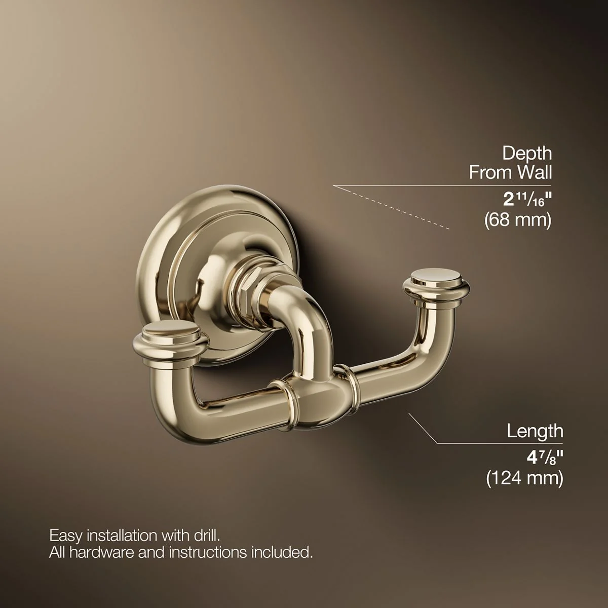 KOHLER K-72572 Artifacts Double robe hook - Image 43