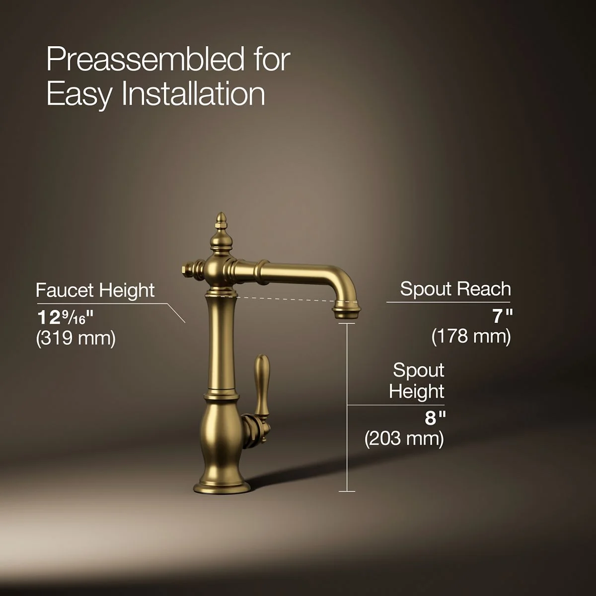 KOHLER K-99267 Artifacts Single-handle bar sink faucet - Image 13