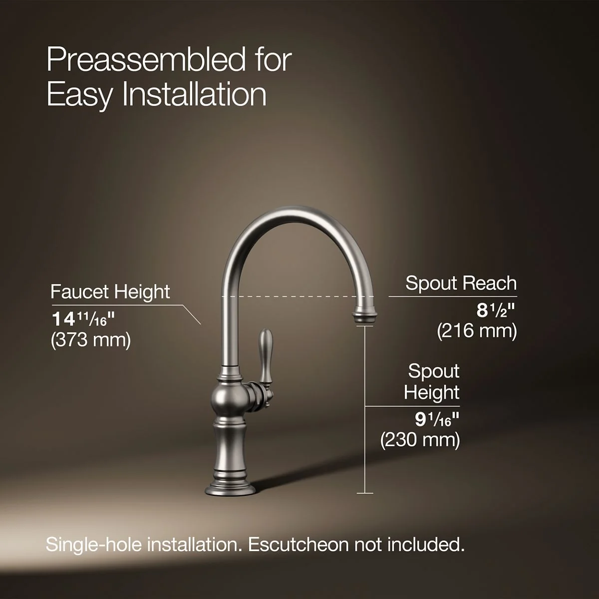 KOHLER K-99263 Artifacts Single-handle kitchen sink faucet - Image 48