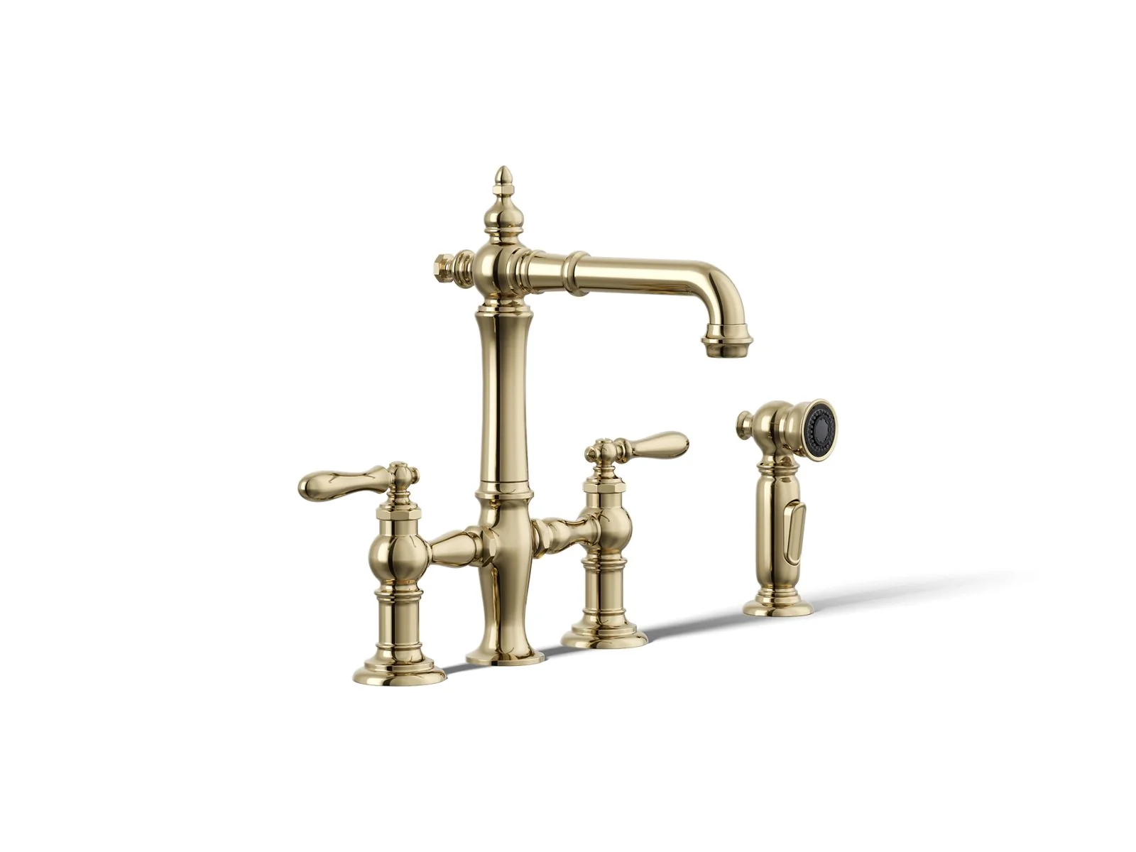 KOHLER K-76520-4 Artifacts Three-hole bridge bar sink faucet with side sprayer - Image 15