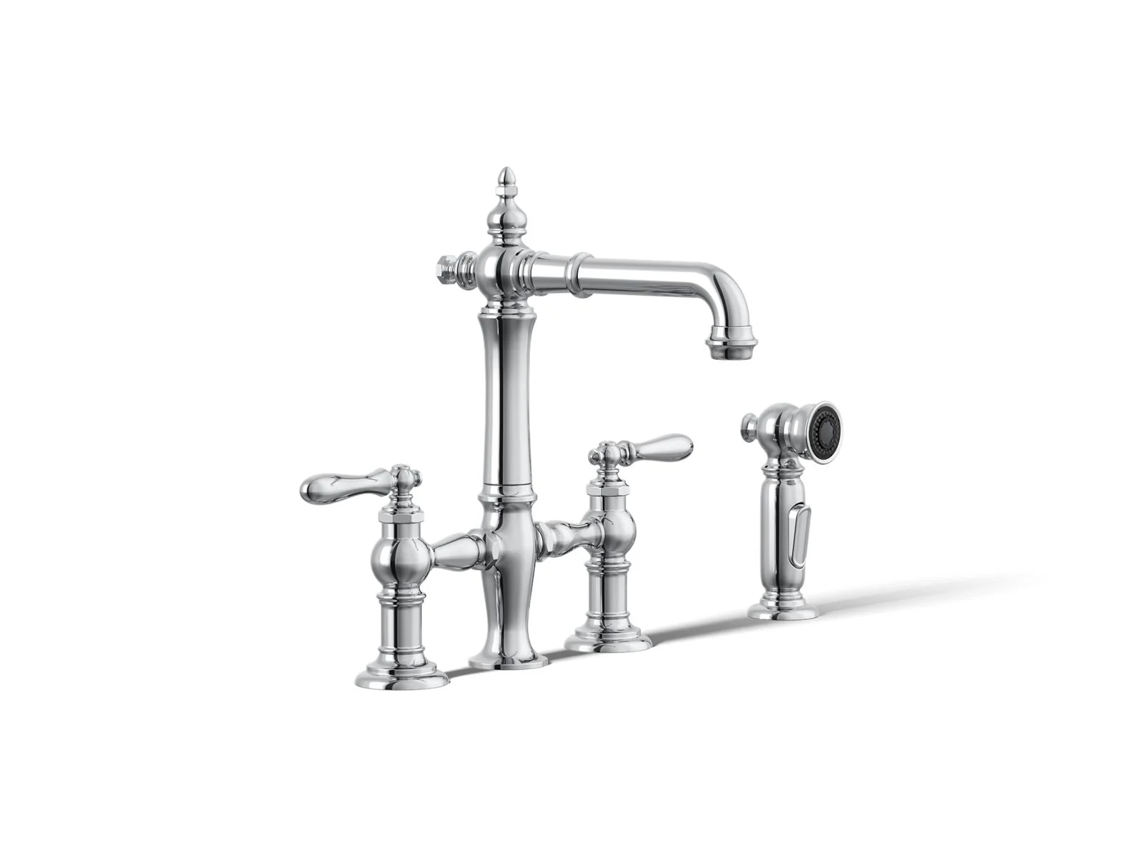 KOHLER K-76520-4 Artifacts Three-hole bridge bar sink faucet with side sprayer - Image 25