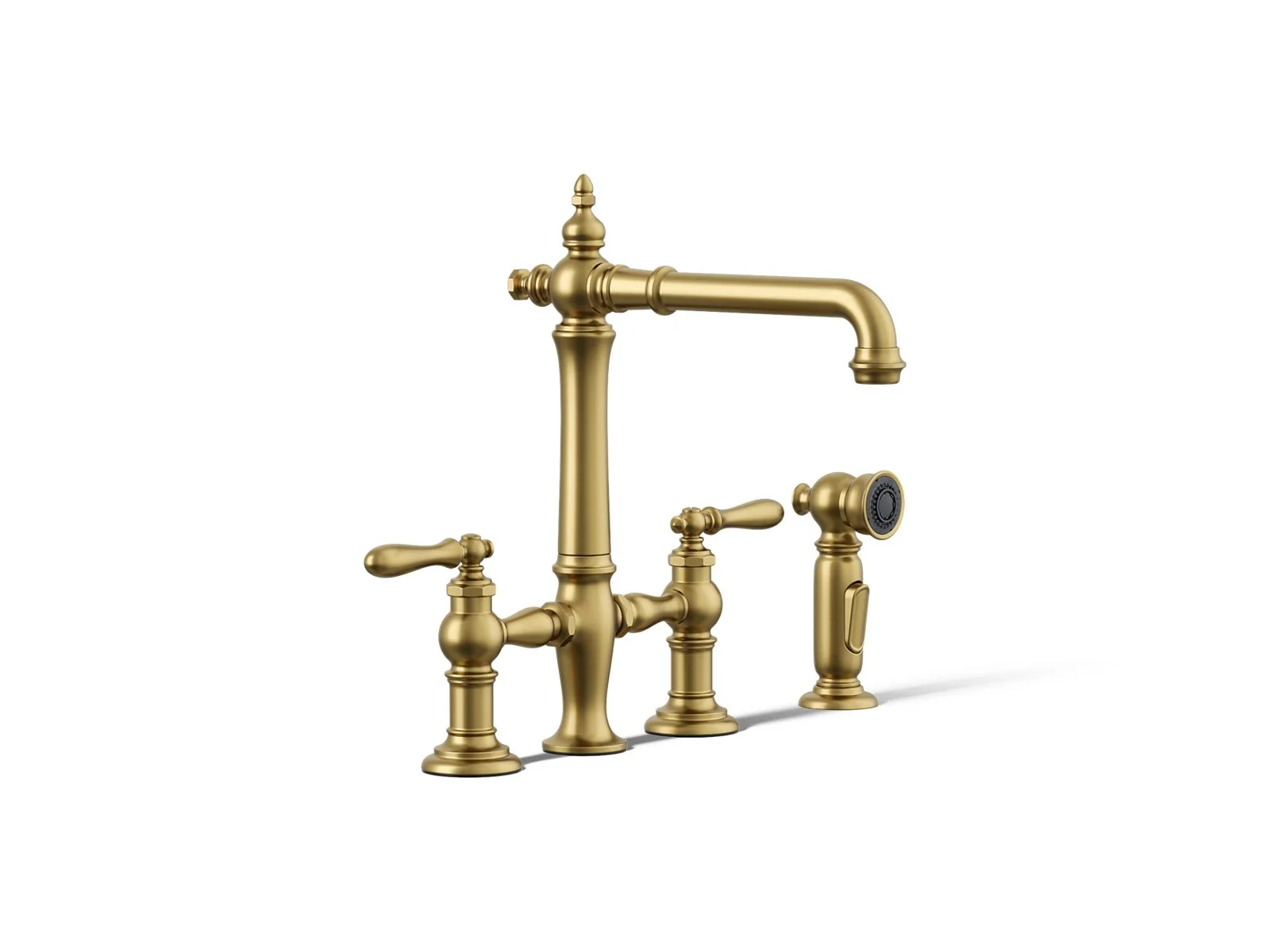 KOHLER K-76519-4 Artifacts Three-hole bridge kitchen sink faucet with side sprayer - Image 10
