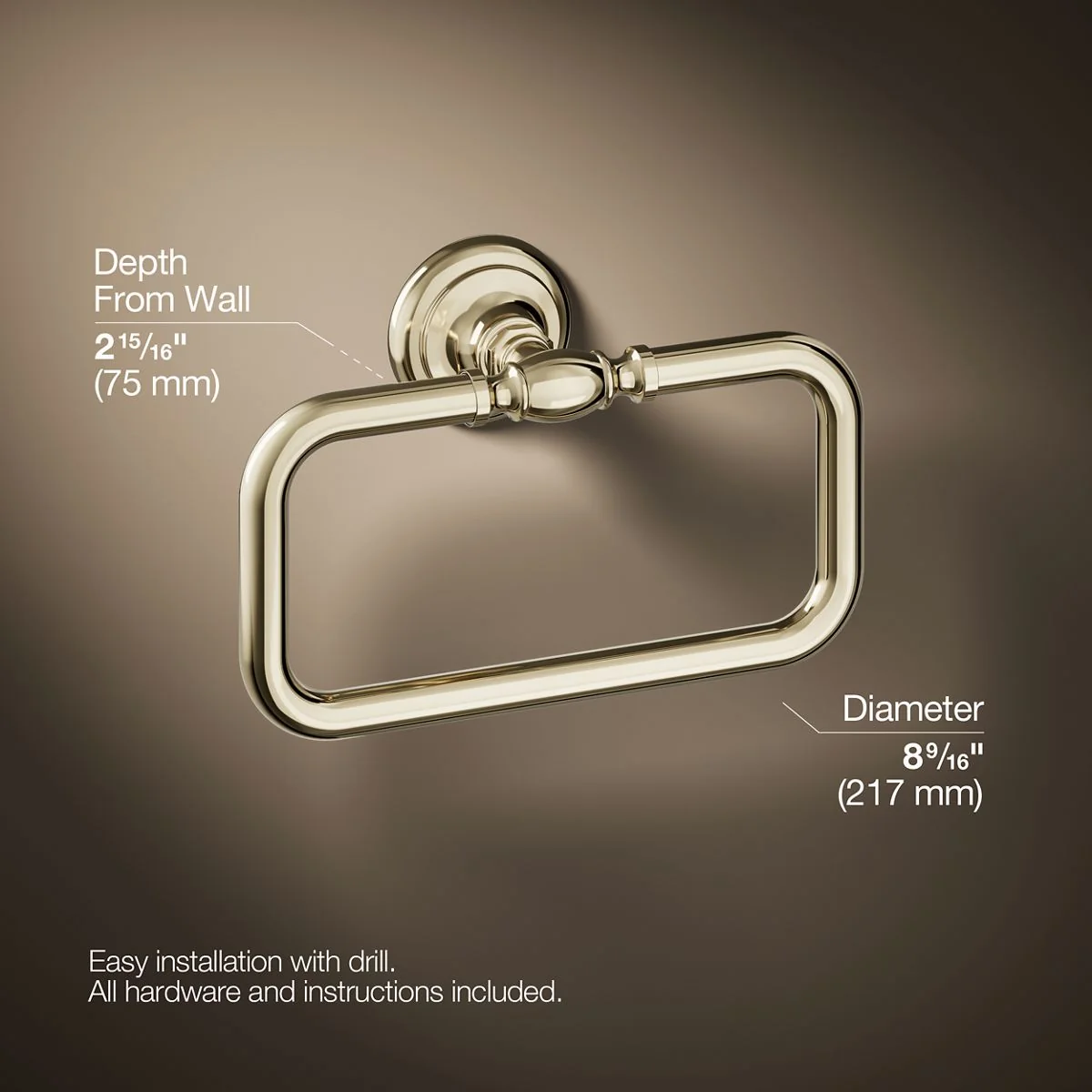 KOHLER K-72571 Artifacts Towel ring - Image 19