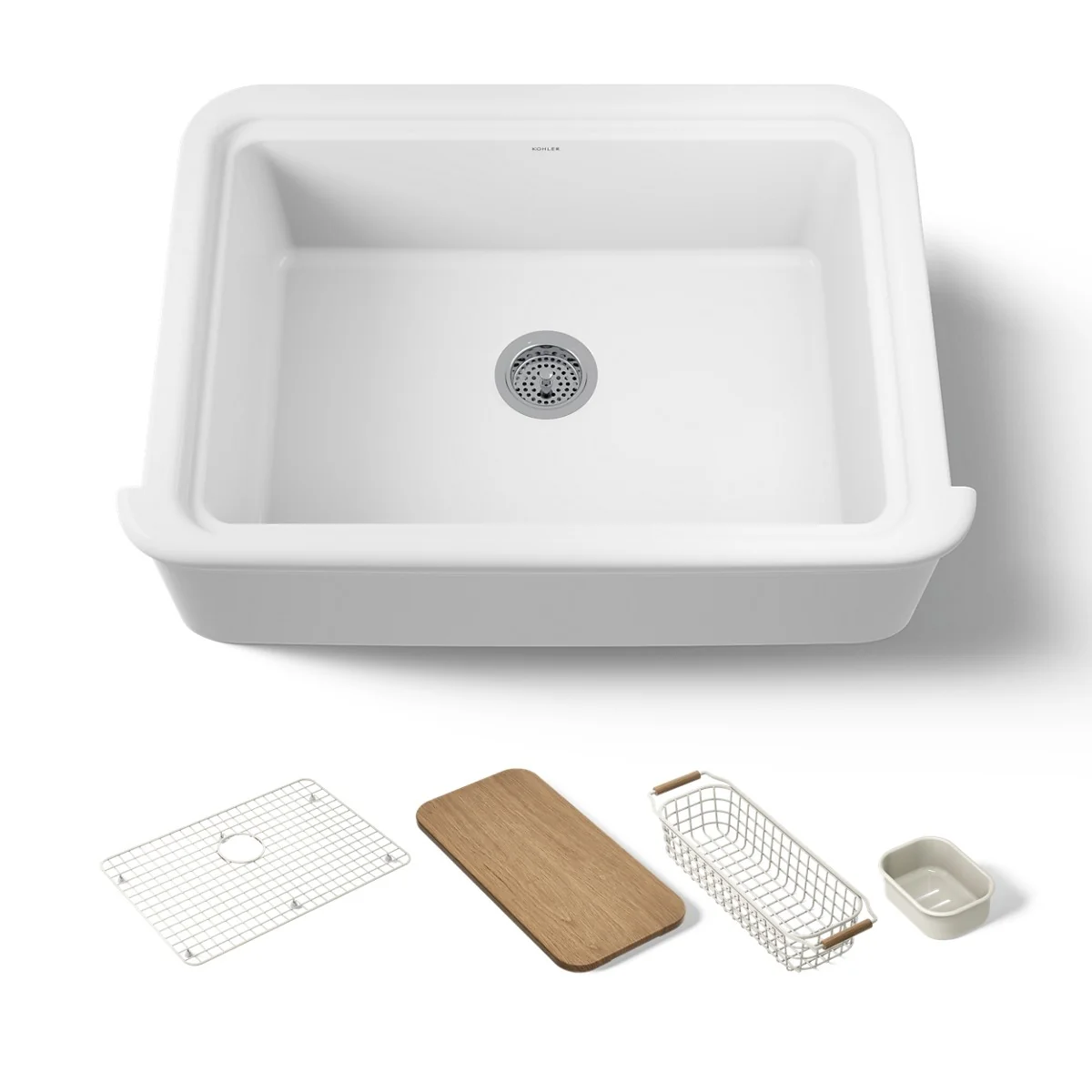 KOHLER K-36251-PC Audrine 32-1/2" undermount single-bowl farmhouse workstation kitchen sink - Image 5