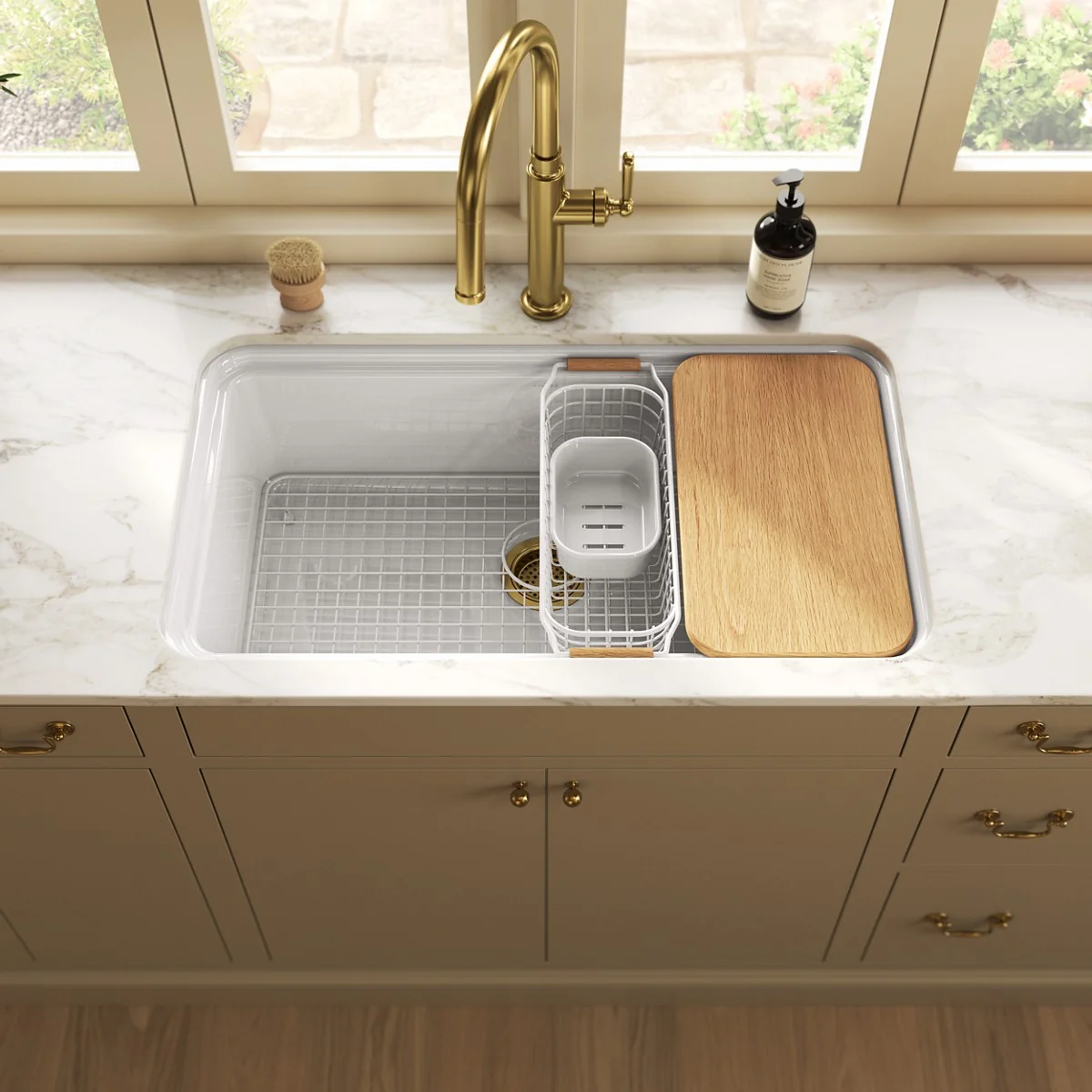 KOHLER K-36254-PC Audrine 33" undermount single-bowl workstation kitchen sink - Image 4