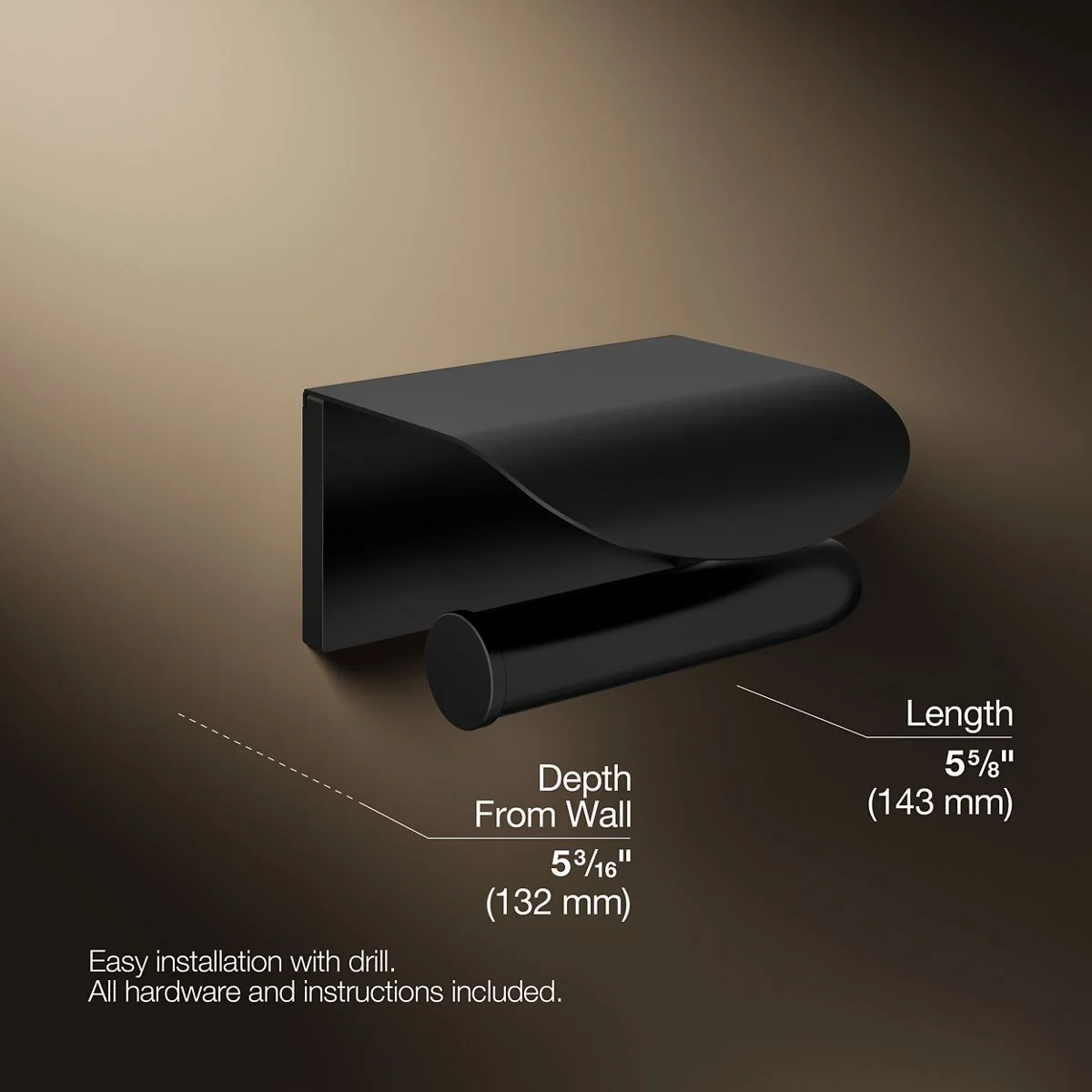 KOHLER K-97503 Avid Covered toilet paper holder - Image 13