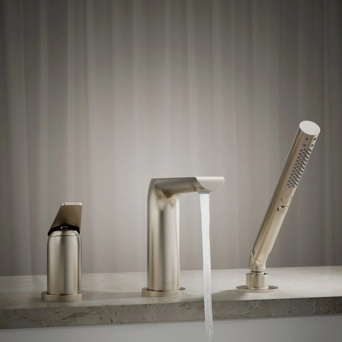 KOHLER K-97360-4 Avid Deck-mount bath faucet with handshower - Image 14