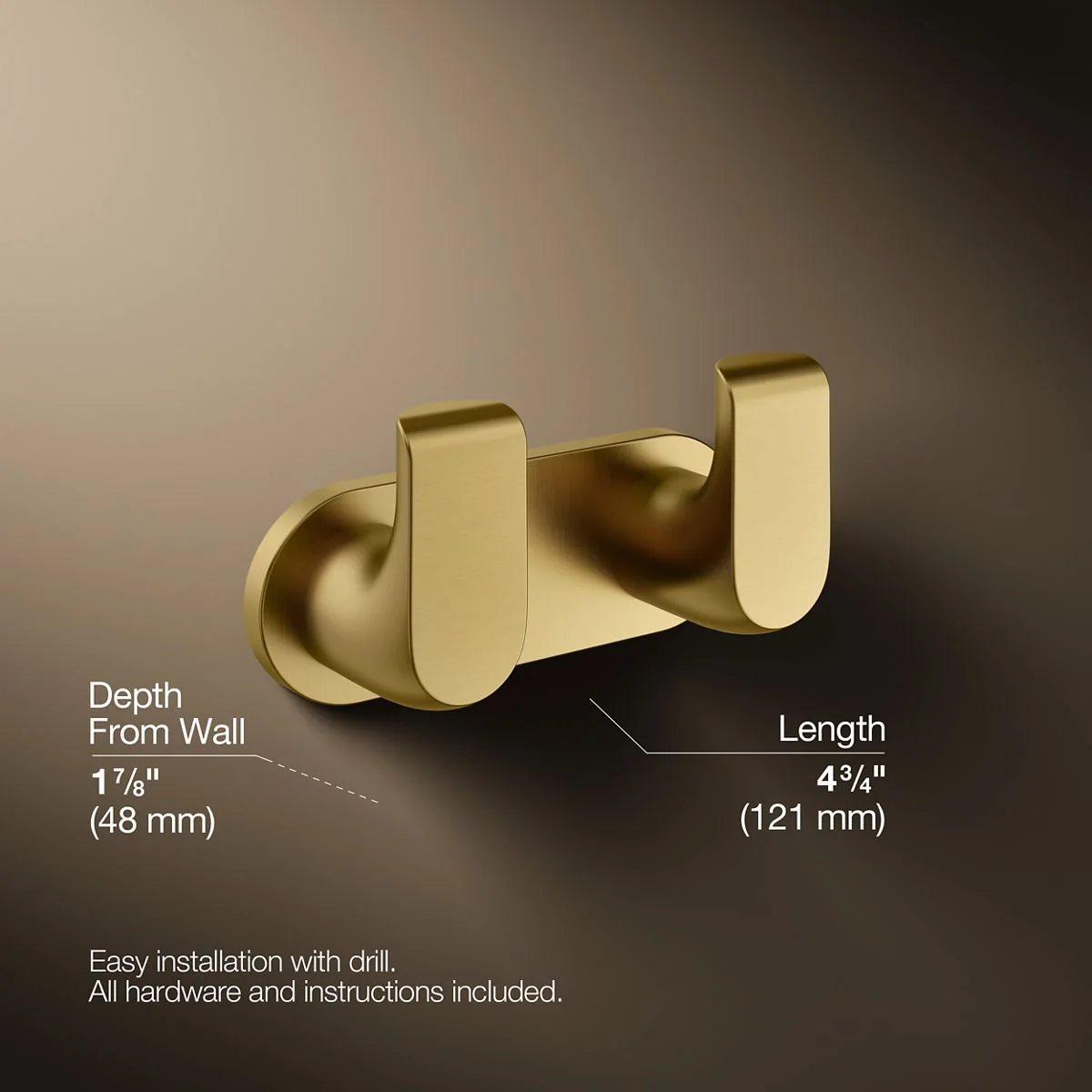 KOHLER K-97500 Avid Double robe hook - Image 23