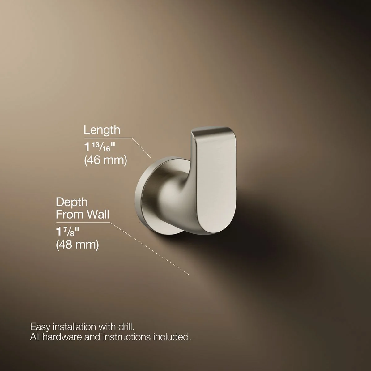 KOHLER K-97499 Avid Robe hook - Image 13
