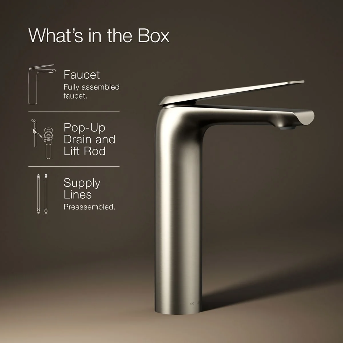 KOHLER K-97347-4 Avid Tall single-handle bathroom sink faucet, 1.2 gpm - Image 19