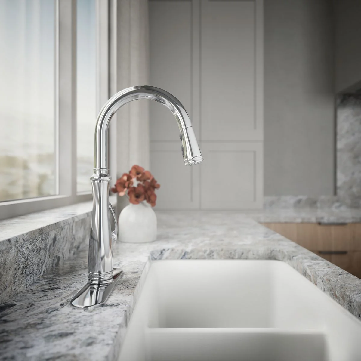 KOHLER K-560 Bellera Pull-down kitchen sink faucet with three-function sprayhead - Image 5