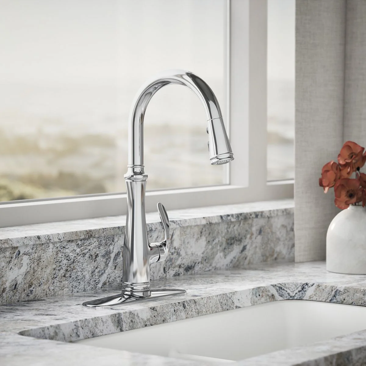KOHLER K-560 Bellera Pull-down kitchen sink faucet with three-function sprayhead - Image 6