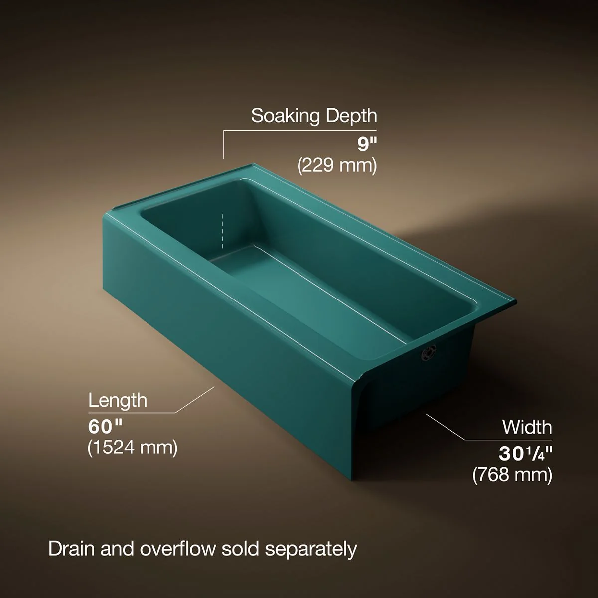 KOHLER K-838 Bellwether 60" x 30-1/4" alcove bath, right drain - Image 19