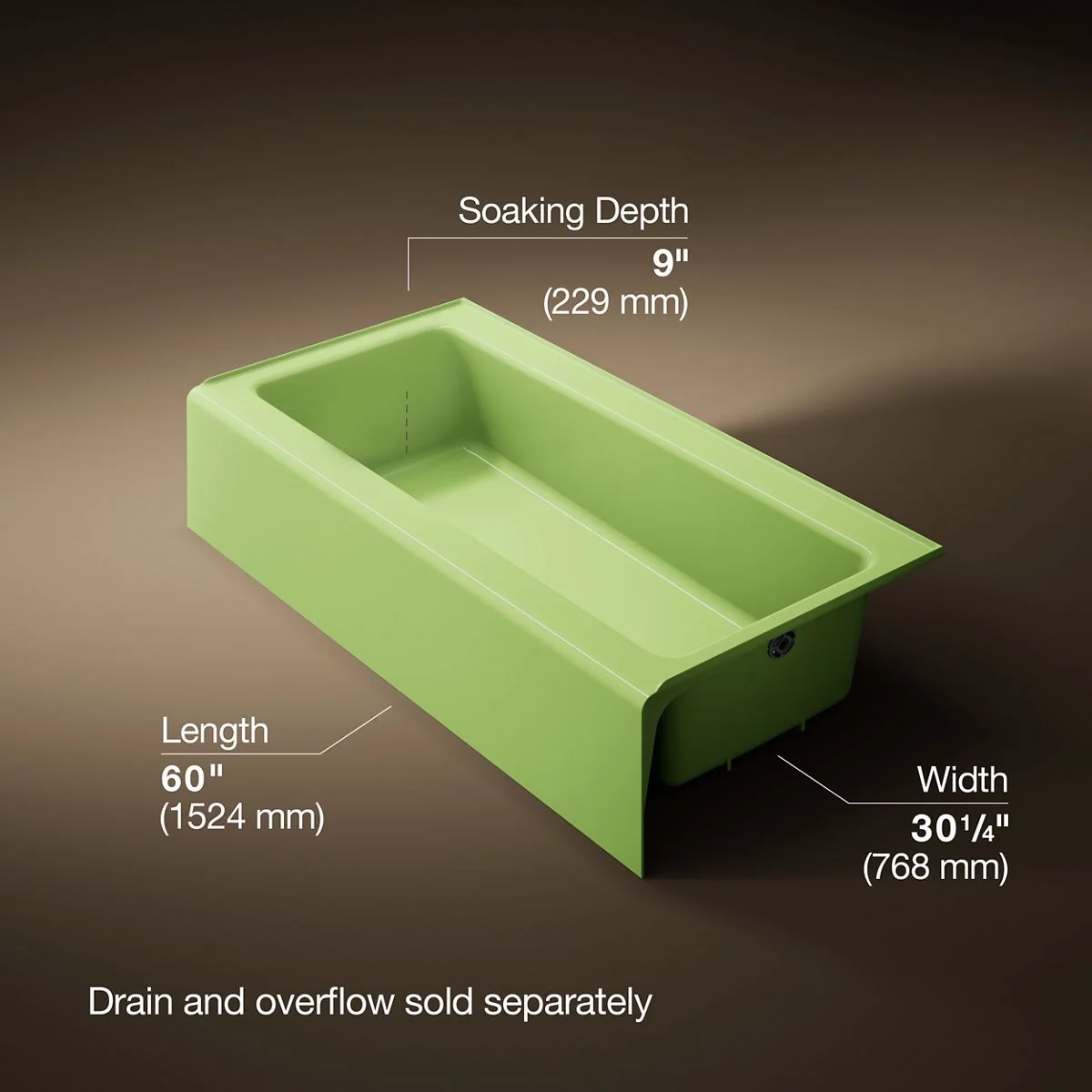 KOHLER K-838 Bellwether 60" x 30-1/4" alcove bath, right drain - Image 29