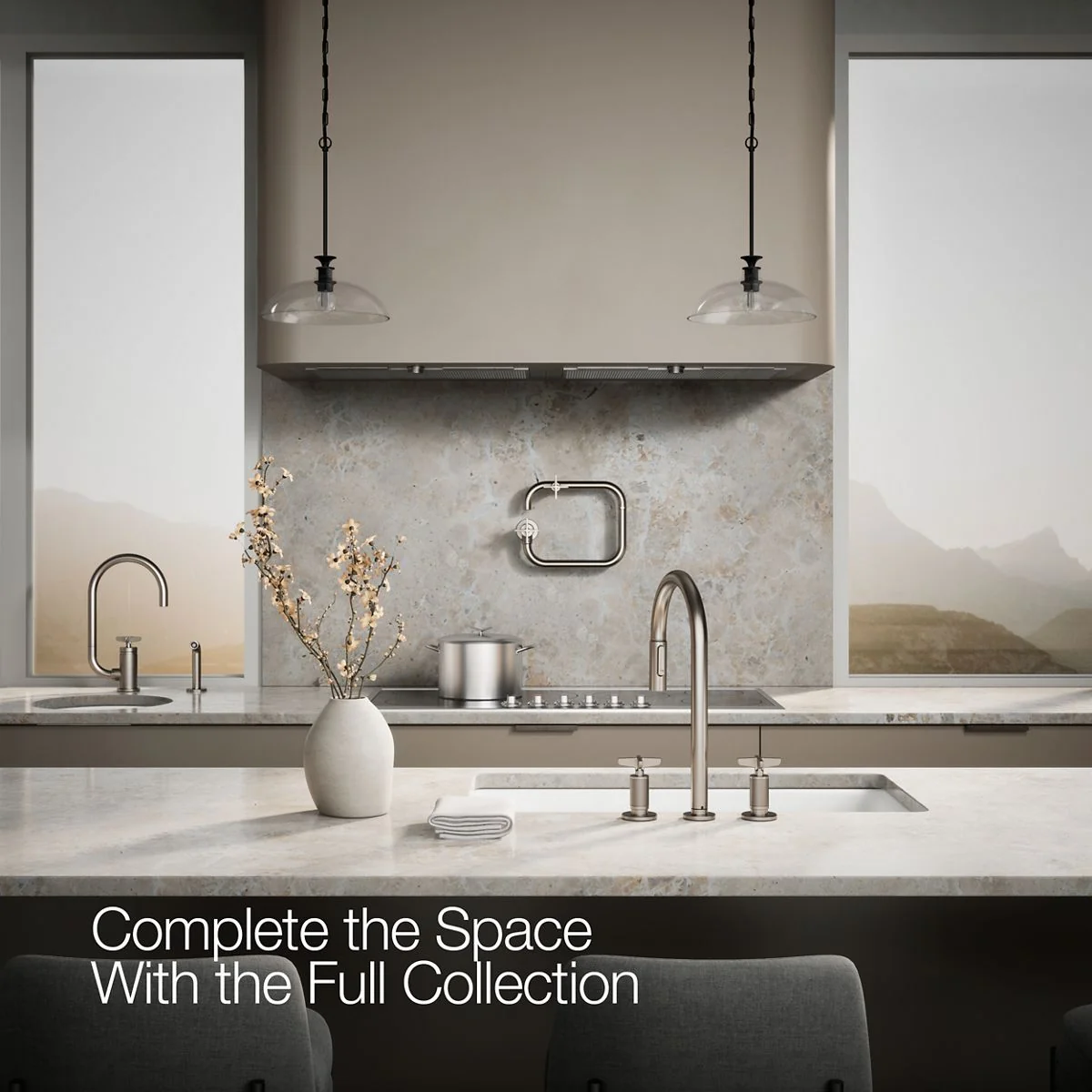 KOHLER K-28671-3 Billet Pull-down kitchen sink faucet with two-function sprayhead - Image 44