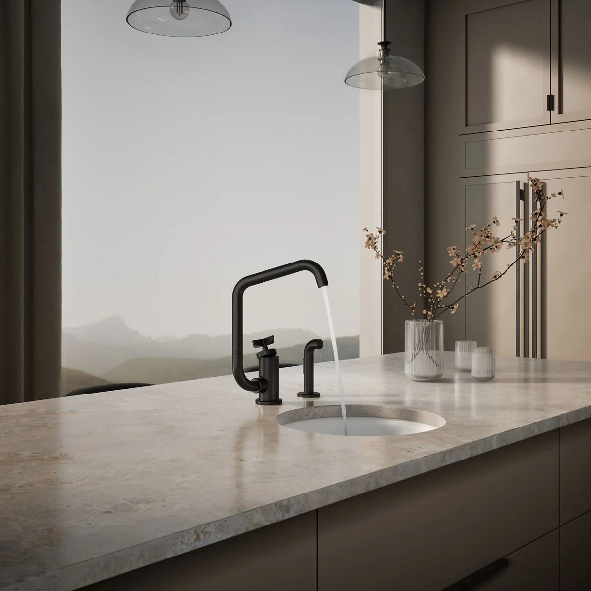 KOHLER K-28667-3 Billet Single-handle bar sink faucet with two-function extended-reach spout and side sprayer - Image 24