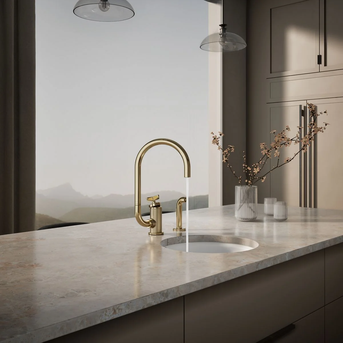 KOHLER K-28675-3 Billet Single-handle bar sink faucet with two-function extended-reach spout and side sprayer - Image 29
