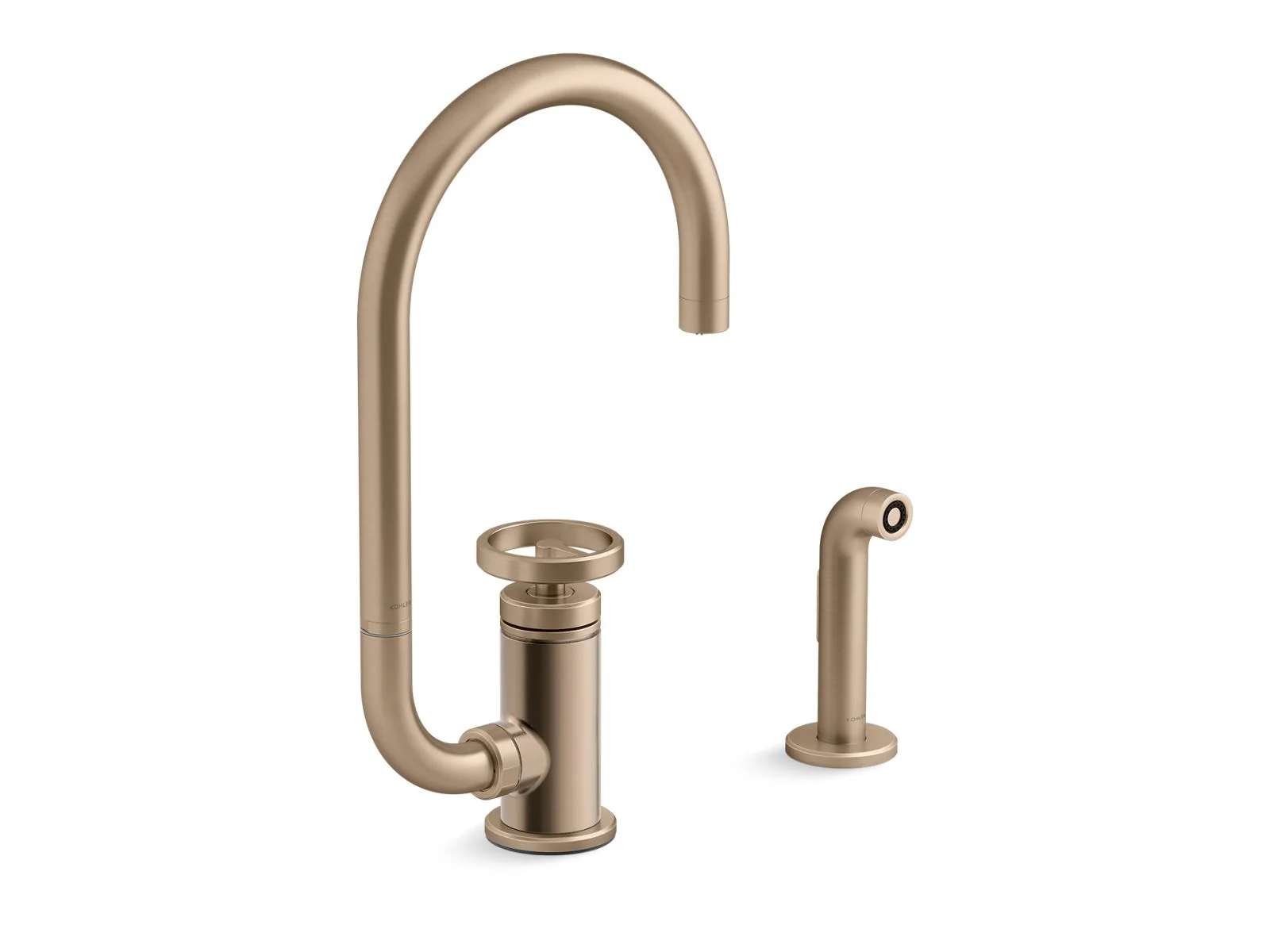 KOHLER K-28675-9 Billet Single-handle bar sink faucet with two-function extended-reach spout and side sprayer - Image 5