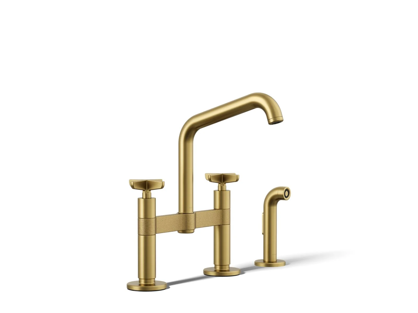 KOHLER K-28665-3 Billet Two-hole bridge kitchen sink faucet with side sprayer - Image 10