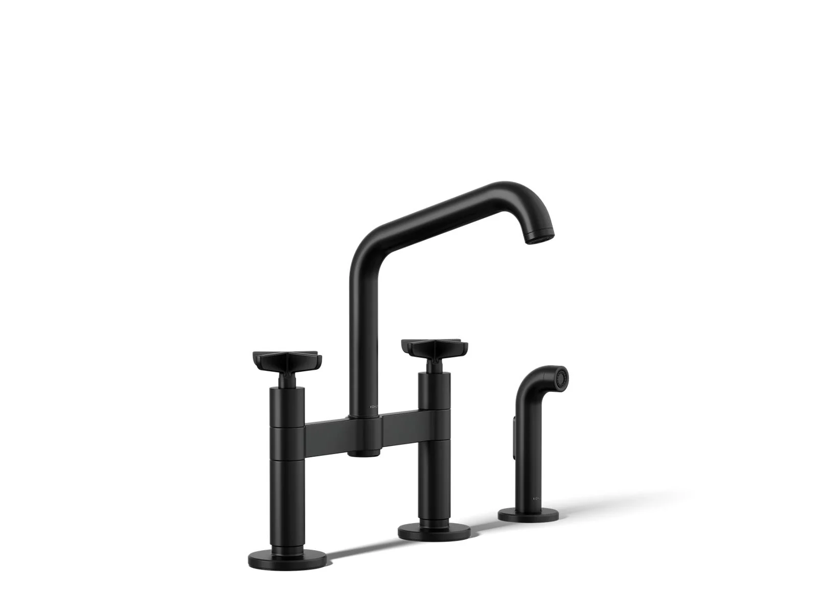 KOHLER K-28665-3 Billet Two-hole bridge kitchen sink faucet with side sprayer - Image 20