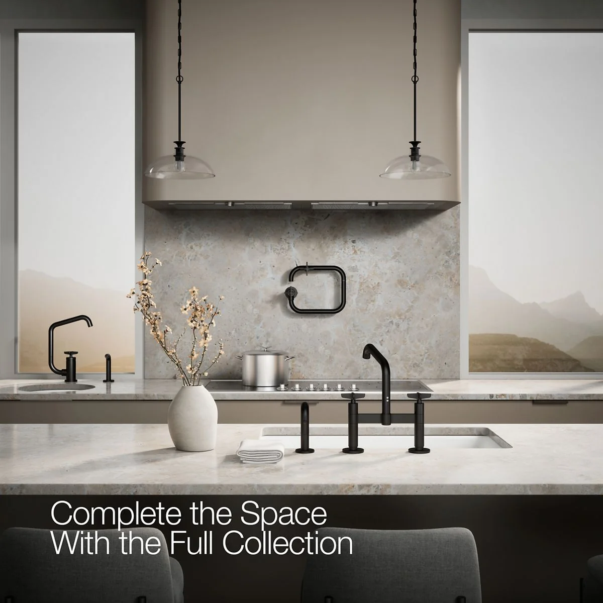 KOHLER K-28665-3 Billet Two-hole bridge kitchen sink faucet with side sprayer - Image 23