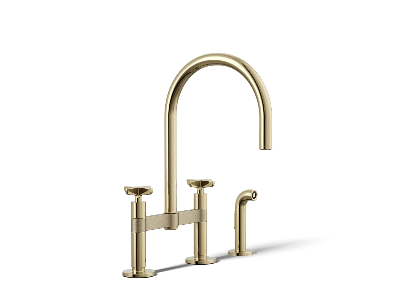 KOHLER K-28673-3 Billet Two-hole bridge kitchen sink faucet with side sprayer - Image 15