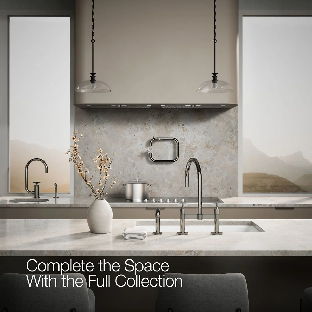 KOHLER K-28673-3 Billet Two-hole bridge kitchen sink faucet with side sprayer - Image 53