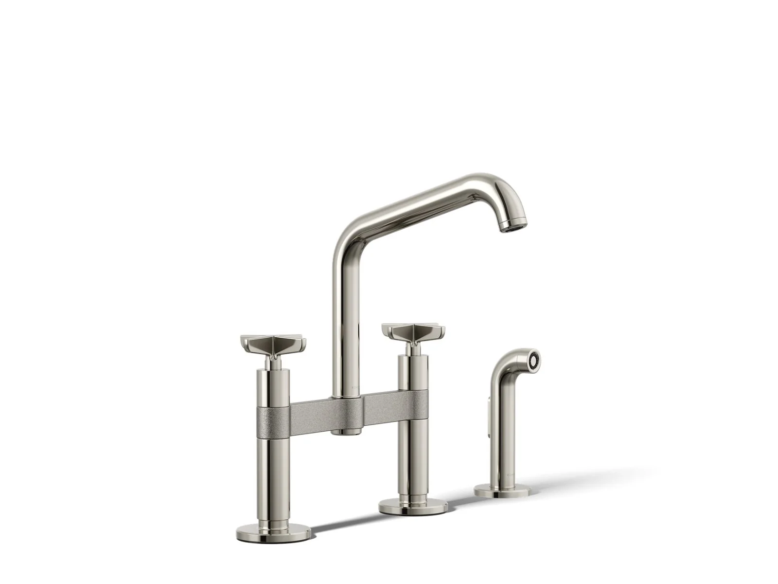 KOHLER K-28665-3 Billet Two-hole bridge kitchen sink faucet with side sprayer - Image 40
