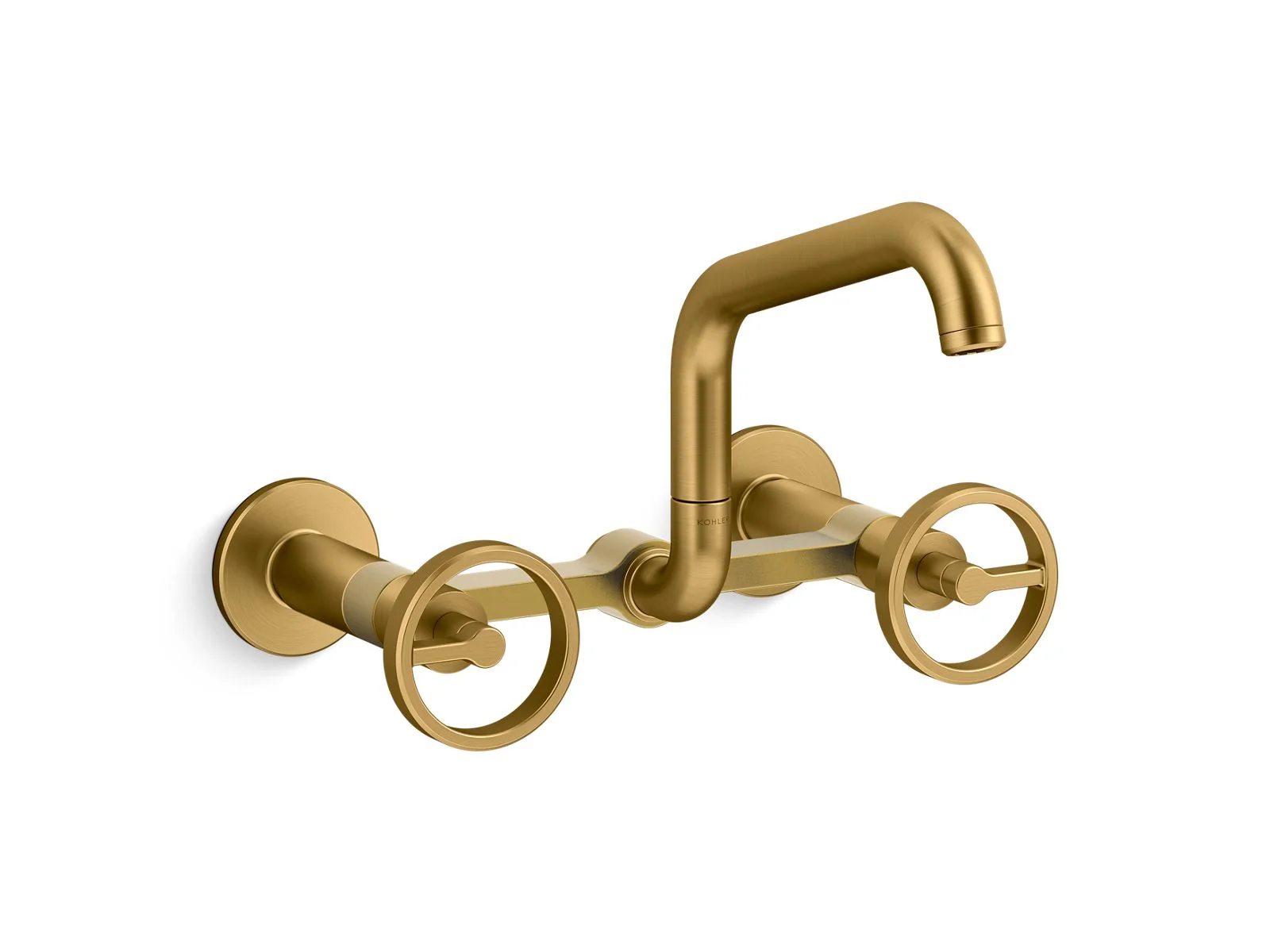 KOHLER K-28666-9 Billet Two-hole wall-mount bridge kitchen sink faucet