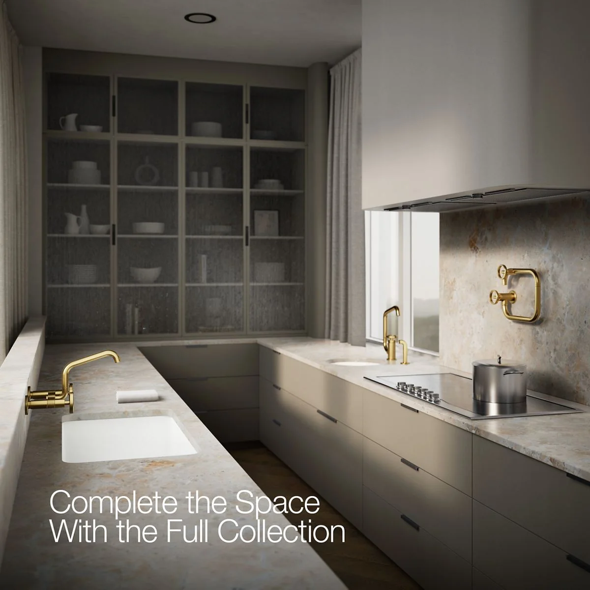 KOHLER K-28666-9 Billet Two-hole wall-mount bridge kitchen sink faucet - Image 13