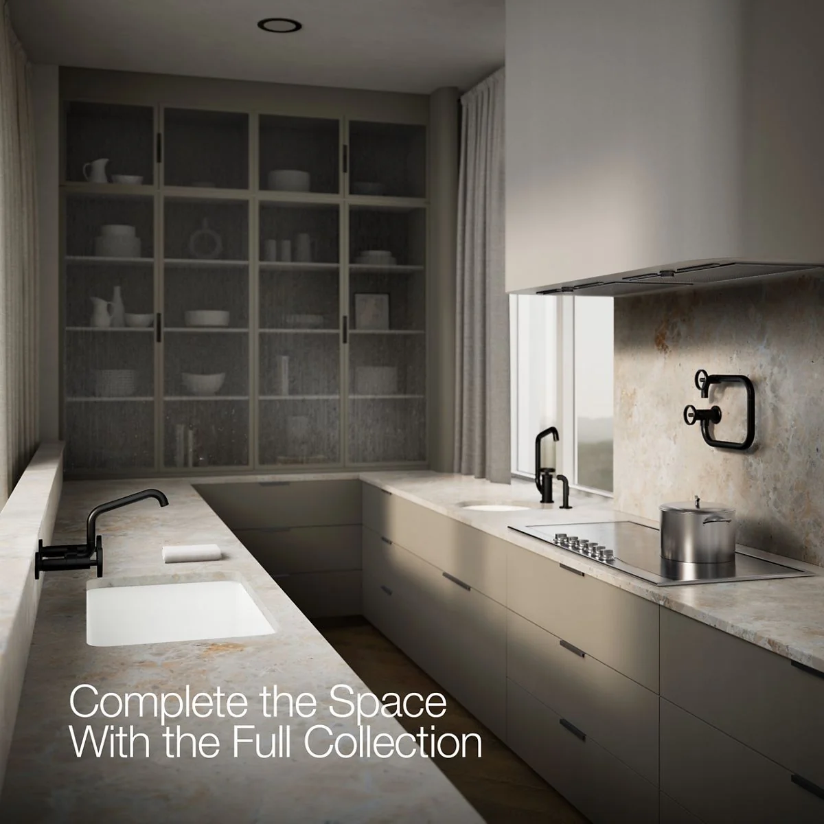KOHLER K-28666-9 Billet Two-hole wall-mount bridge kitchen sink faucet - Image 23