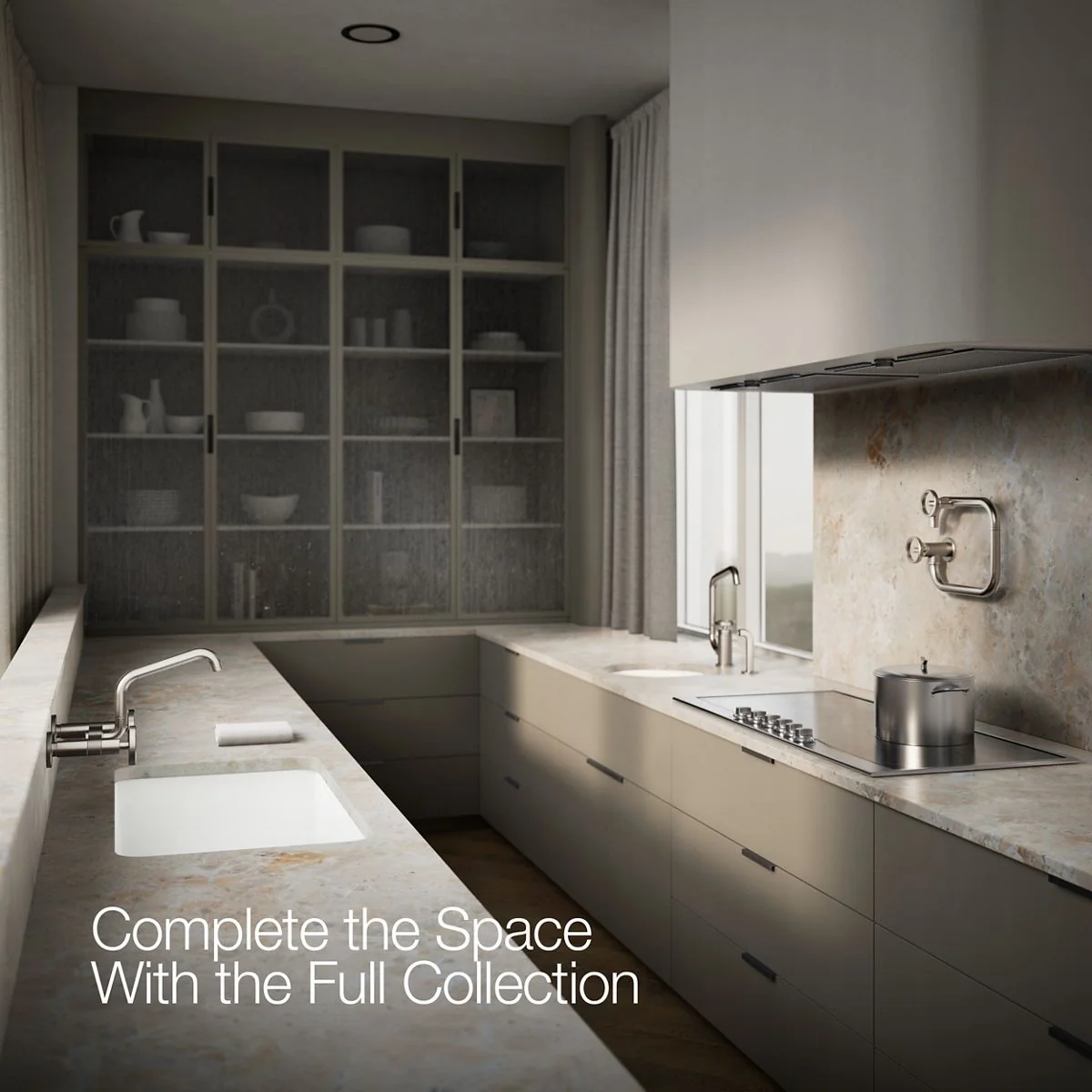 KOHLER K-28666-9 Billet Two-hole wall-mount bridge kitchen sink faucet - Image 48